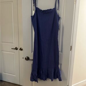 Blue Sleeveless Midi Dress
